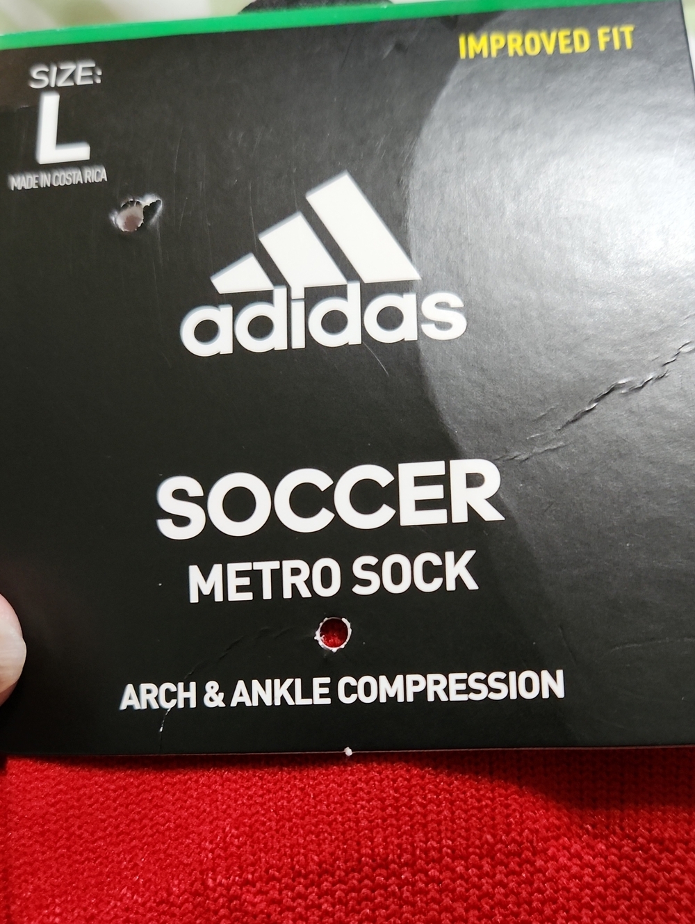 ADIDAS Men's Soccer OTC Metro Crew Sock, Red    Size L  Sz 9 -13 Men ☆☆☆☆2 SETS